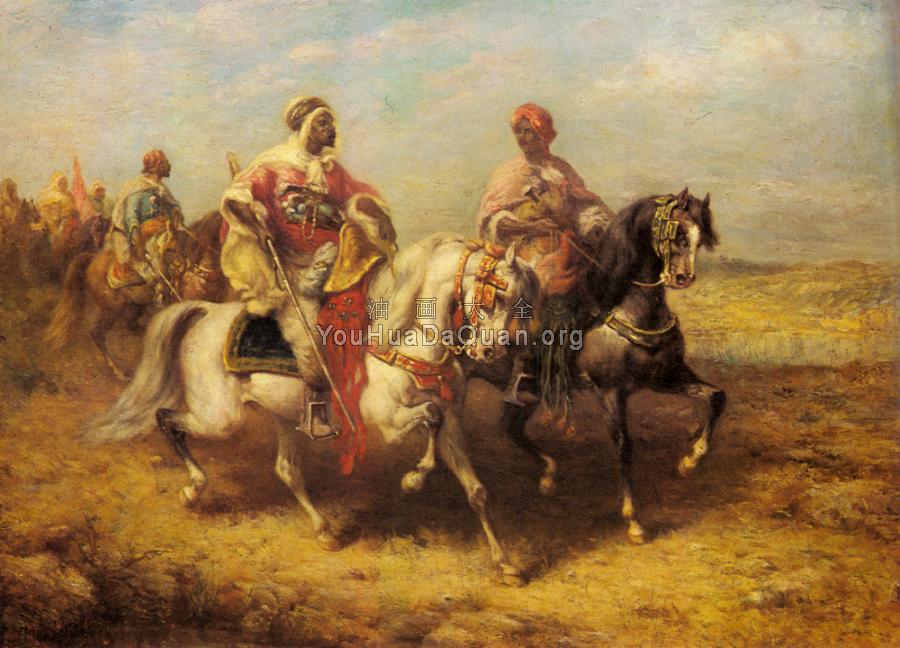 Arab Chieftain And His Entourage - 阿道夫·施赖尔